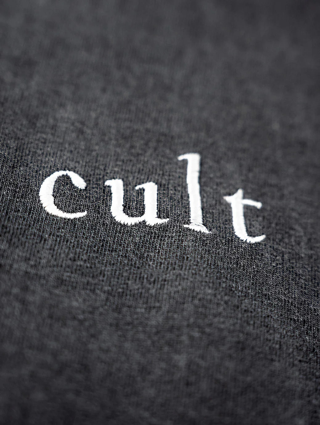 SOUTH CHINA EMBROIDERED CULT TEE- CHARCOAL