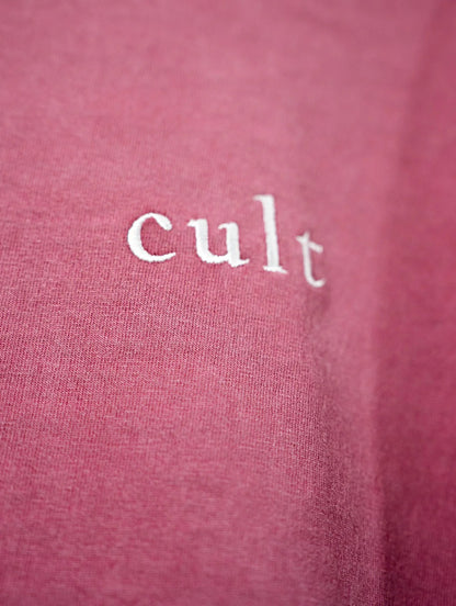 SOUTH CHINA EMBROIDERED CULT TEE - RED