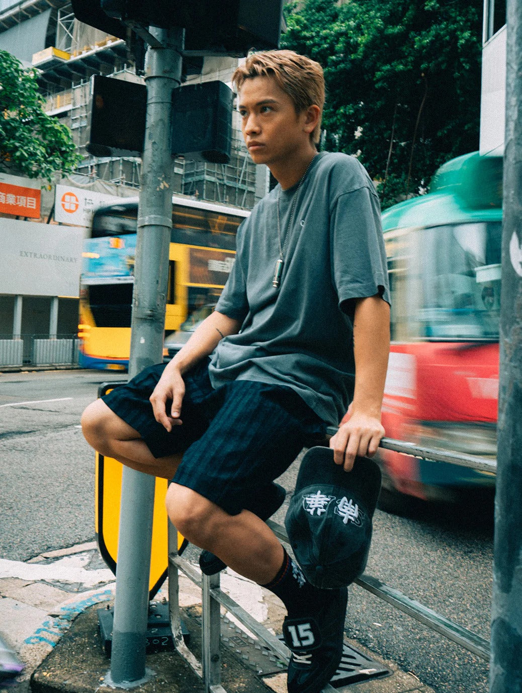 SOUTH CHINA EMBROIDERED CULT TEE- CHARCOAL