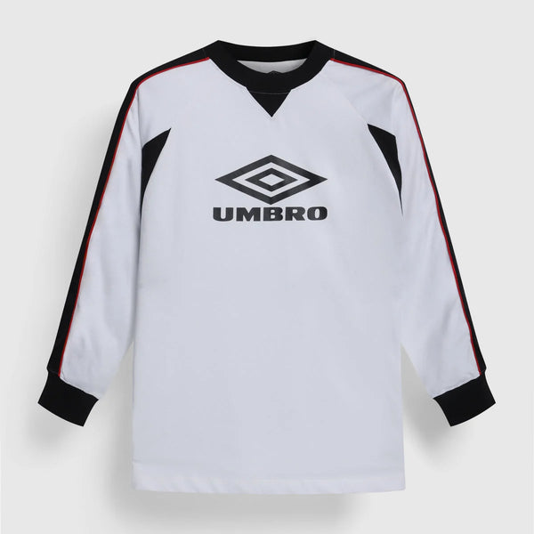 Panelled LS Tee - Brilliant White / Black / Fire Whirl