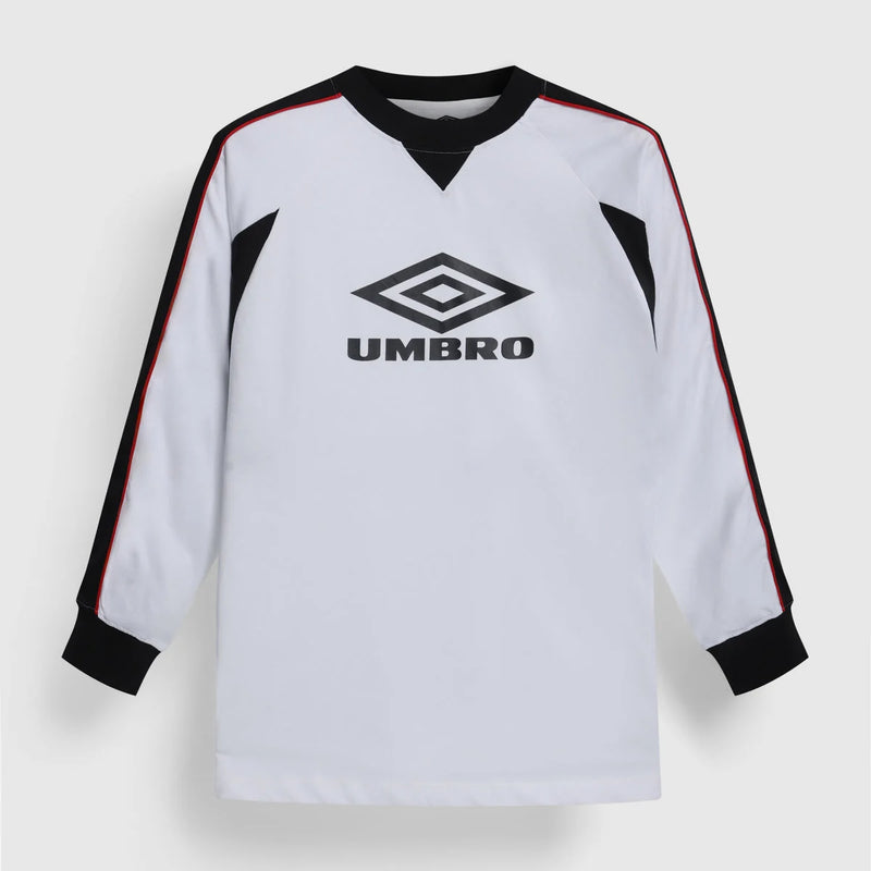 Panelled LS Tee - Brilliant White / Black / Fire Whirl