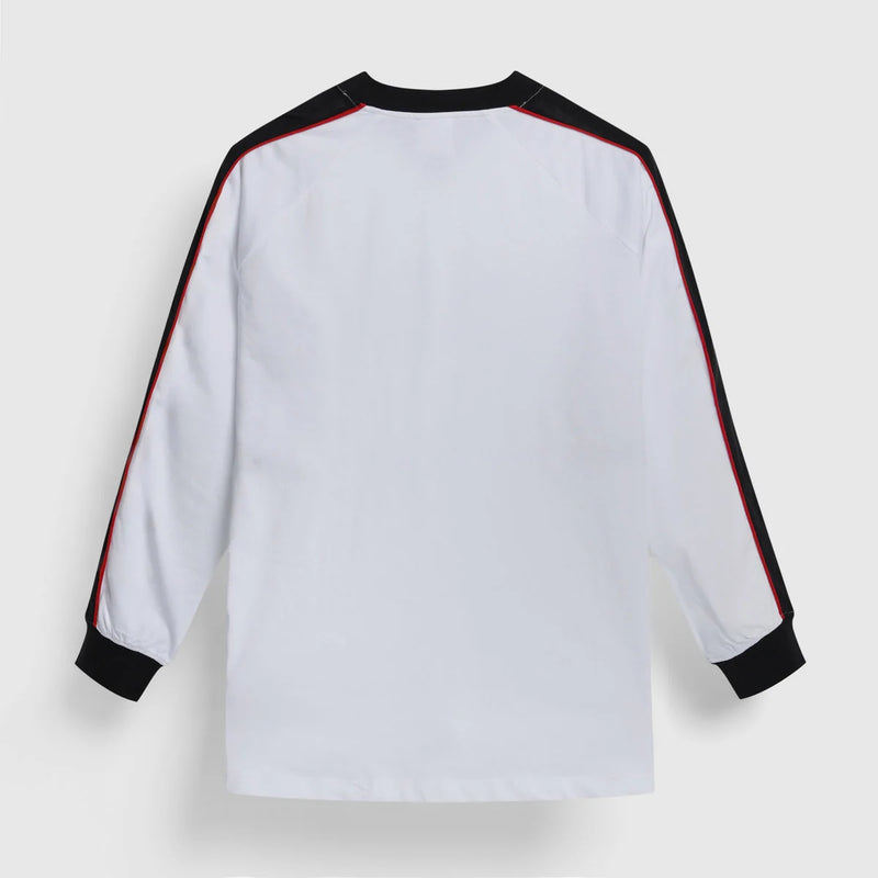 Panelled LS Tee - Brilliant White / Black / Fire Whirl