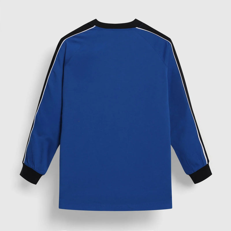 Panelled LS Tee - Classic Blue / Black / Brilliant White
